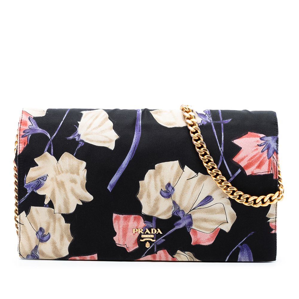 Pre-Loved Prada Tessuto Floral Print Chain Crossbody - Picture 1 of 6